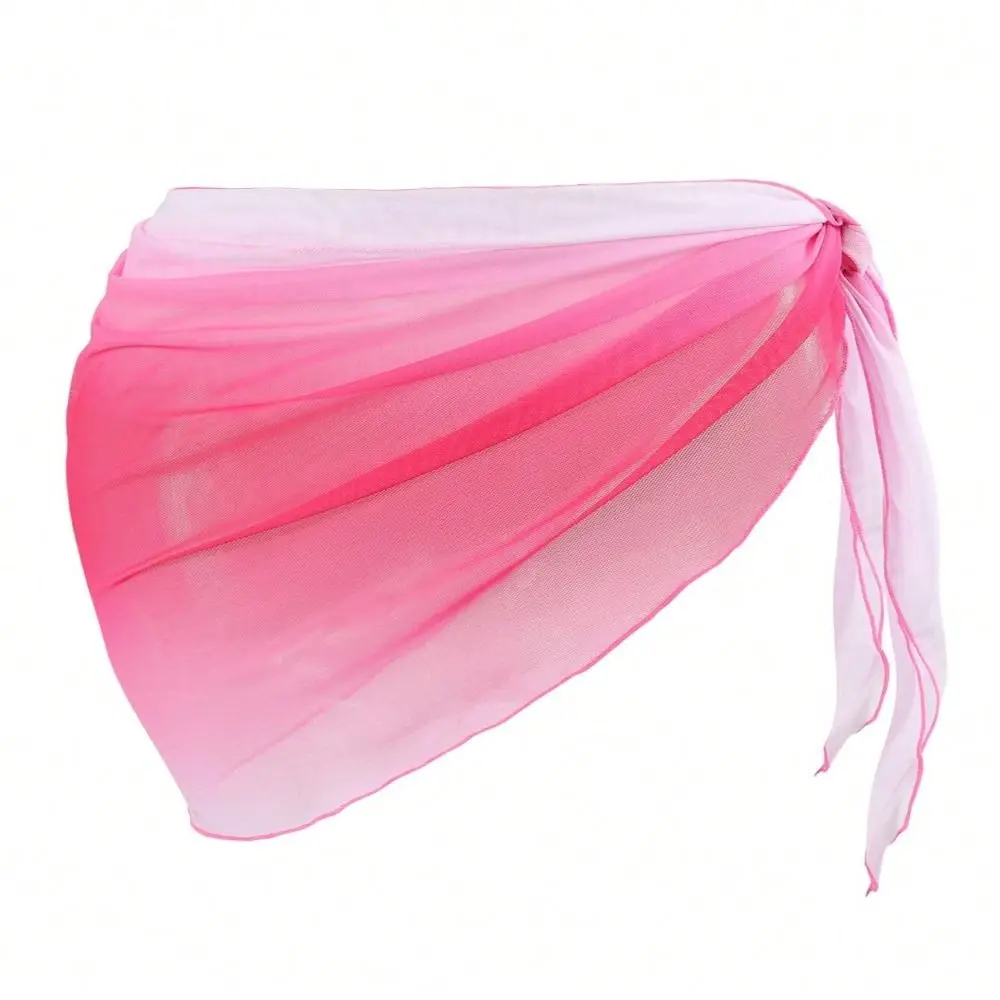 Chiffon Material Beach Dress Short Length UPF Protection Swimsuit Coverups Gradient Color Breathable Quick-Dry