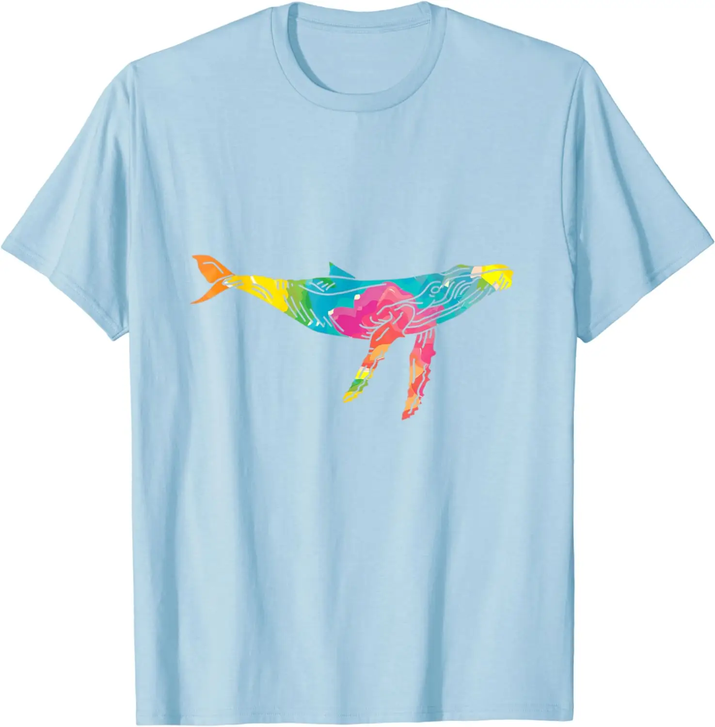 2024 New Summer Tie-dyed Whale Marine Life Trend Shirt Ocean Lover Comfort T-shirt