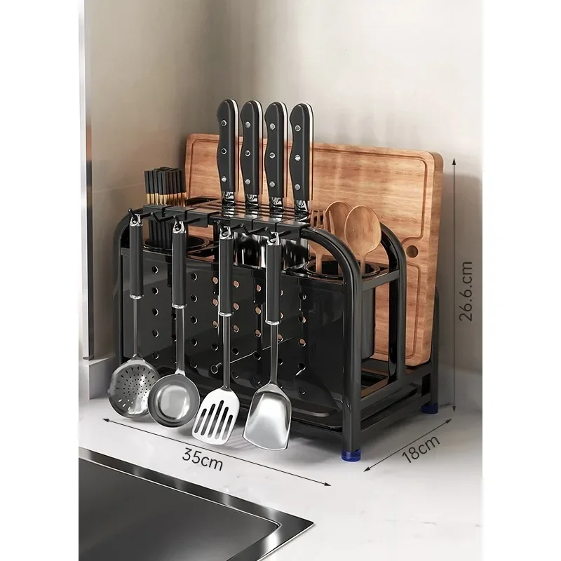 رف سكاكين المطبخ متعدد الوظائف سكين المطبخ المنزلي غطاء وعاء قطع المجلس عيدان كونترتوب أواني تخزين الرف #5