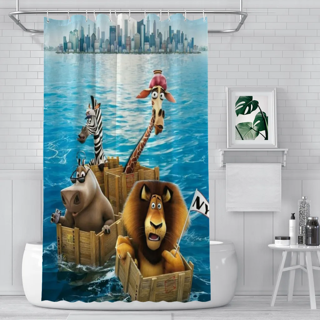 

Madagascar Shower Curtain for Bathroom Aesthetic Room Decoration