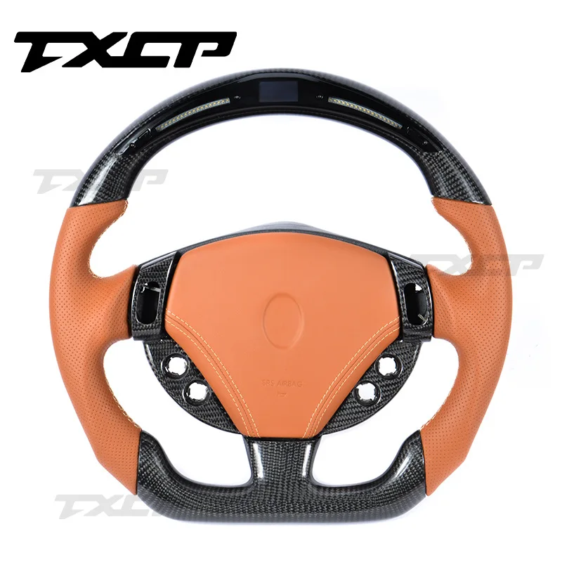 

For Maserati GTGhibli President MC20 Carbon Fiber Leather LED Steering Wheel Retrofit Upgrade