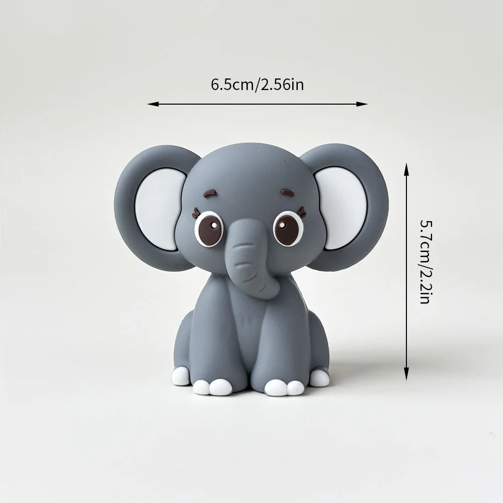 Entzückende Safari-Kuchenaufsätze, 3D-Löwe, Elefant, Giraffe, Affe für Dschungel-Geburtstagsfeier, Babyparty, Kinder, Wild One-Dekorationen – Detail 4