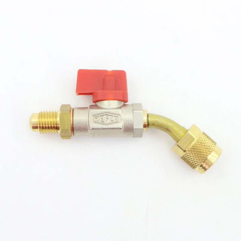 

R410A 2-point plus snow refrigerant small miniature ball type hand valve adapter head