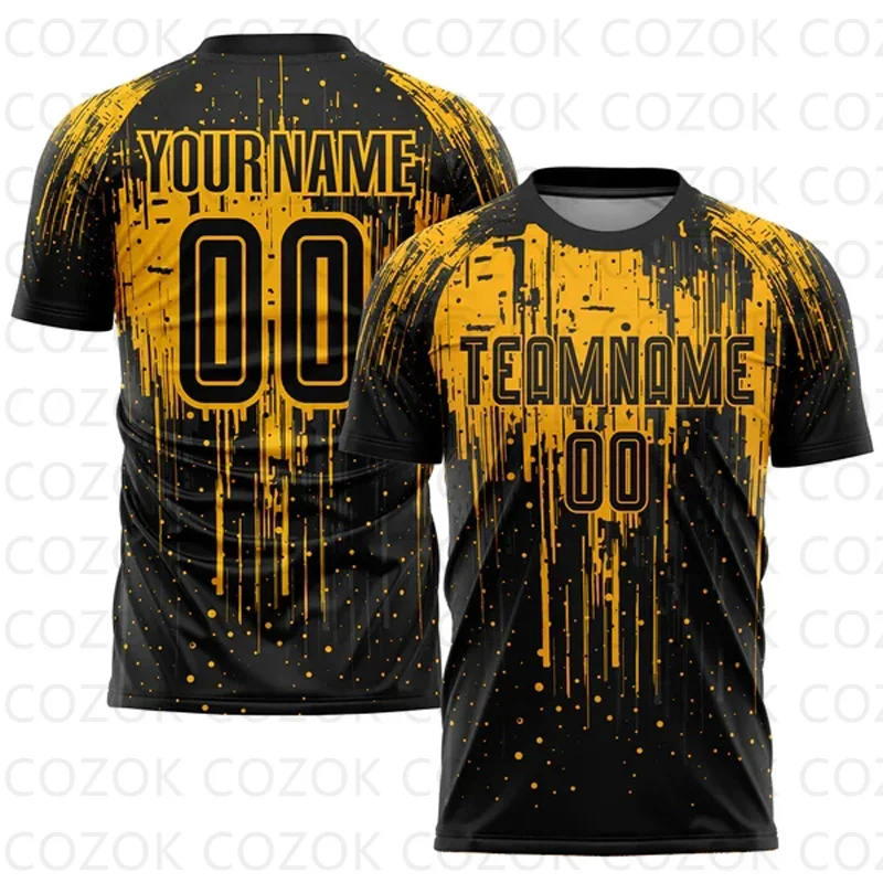 Customized Black Red Football Jerseys for Men Unisex Football Short Sleeves Athletic Tee Shirts image 5