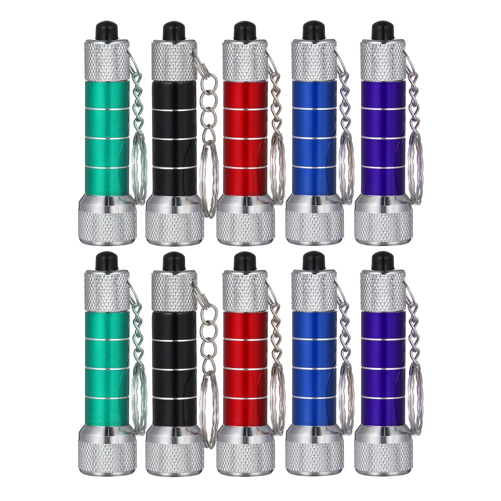 

10pcs Flashlight Keychains Durable Material Perfect Gift Torch Keyring Handheld Lighting Tools Small Size