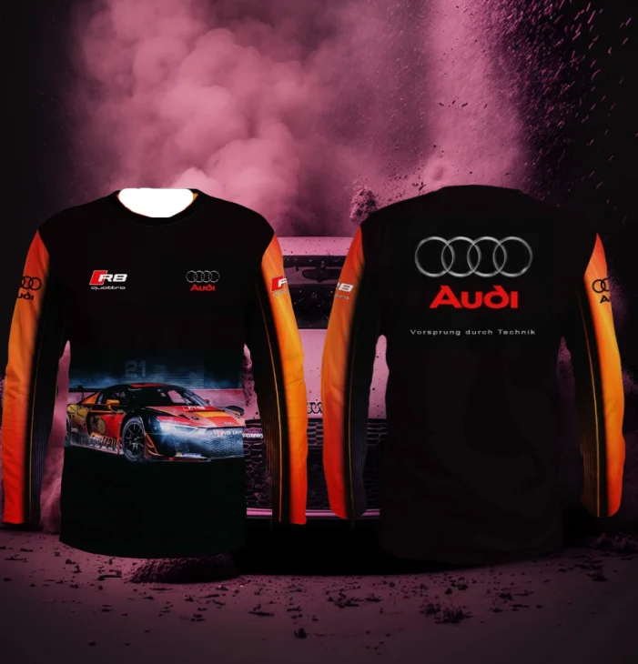 

Audi Authorization Motorsport Quattro Racing Long Sleeve Tops Men Women Clothes Breathable Quick-drying Sweat-absorbing T-Shirt