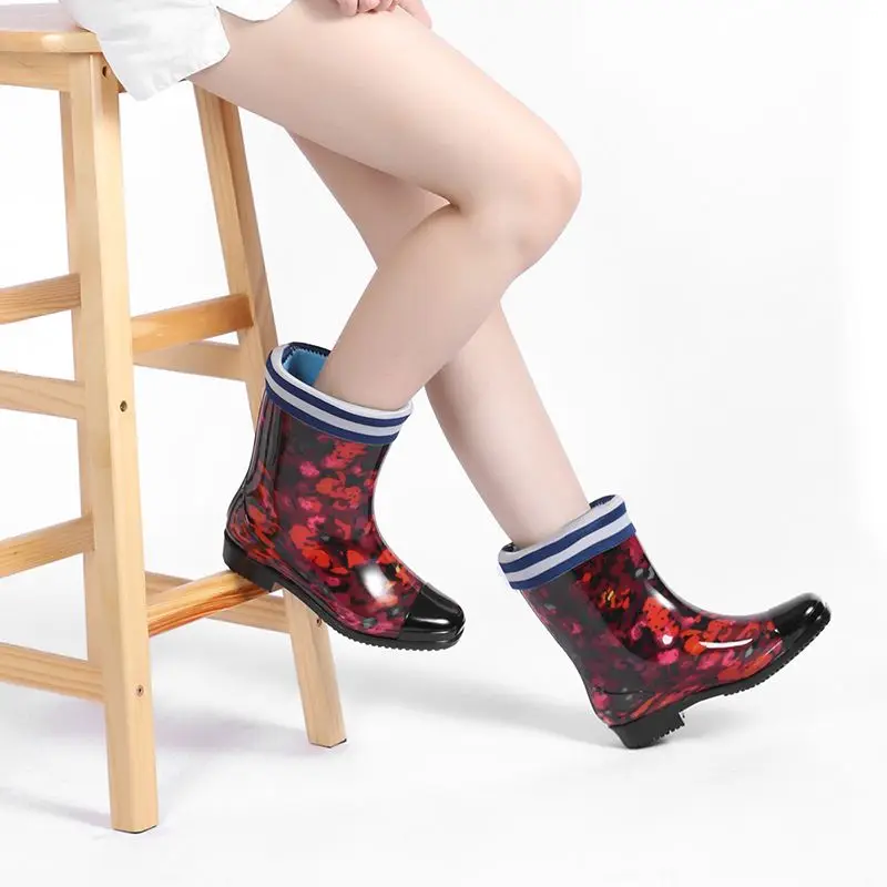 

Women's Winter Fleece Lined High Top Rain Boots Waterproof Non Slip Stylish New Arrival Knee High Rain Boots for Women