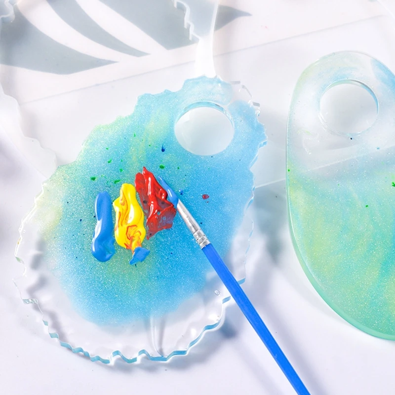 Coaster Resin Epoxy Silicone Molds for Making Agate Slices Makeup Palette Nail Art Palette Pigment Plate Polish Holder