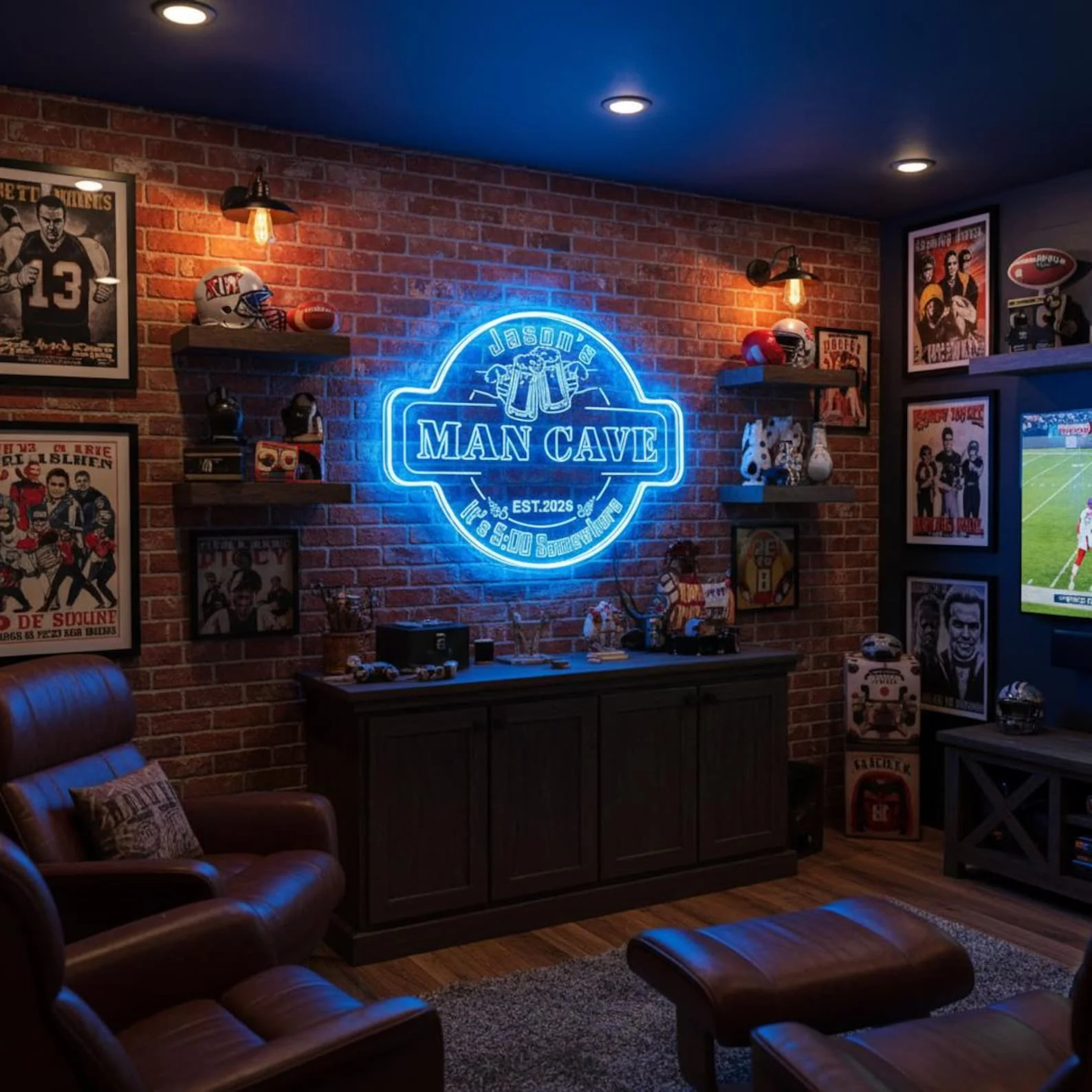Custom Bar Neon Sign,Custom Man Cave Neon Sign,Personalized Light Up Man Cave Signs,Home Bar Decor,Beer Cave Decor,Gifts for Men