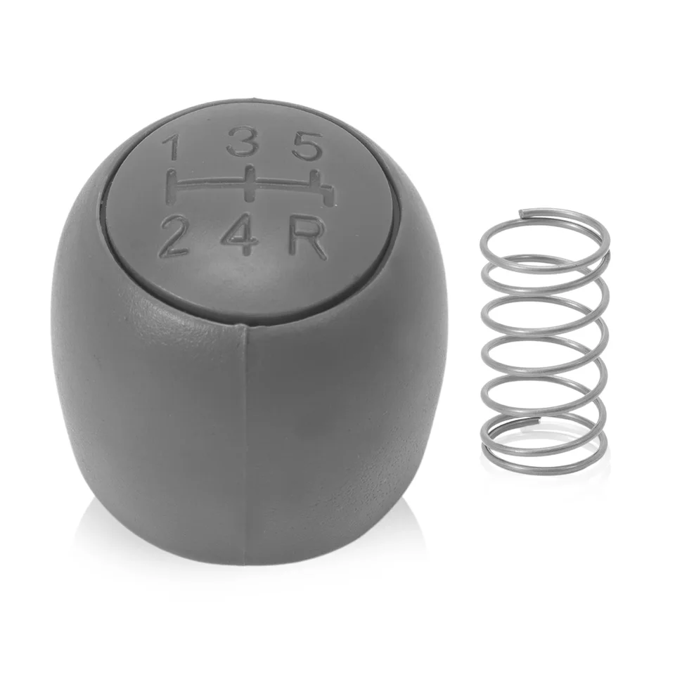 Funda De Imitación Cuero Para Palanca De Cambios Compatible Con Fiat Panda 2003-2012 Y Fiat 500C 2007-2013, Color Gris Con Anillo De Retención