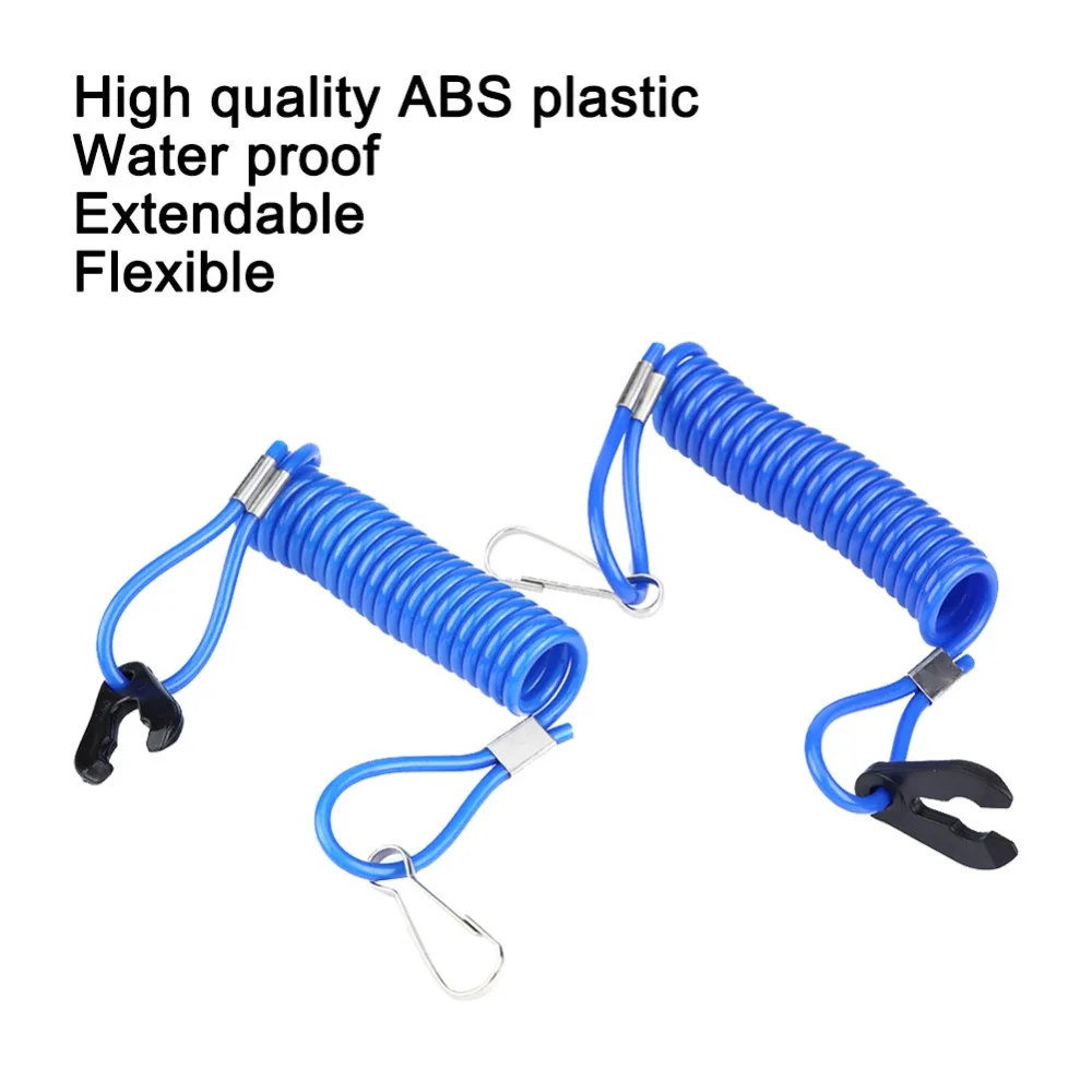 

2pcs Plastic Trailer Breakaway Cable Scratch-Resistant Extendable Emergency Brake Cable Boat Engine Safety Lanyard for Yamaha