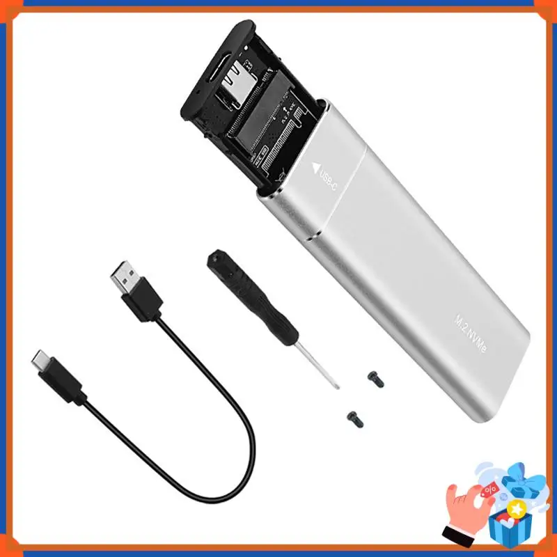 Compact M.2 SSD Enclosure Type-C External Supports Ethernet Keys Graphics Forlaptop Silver