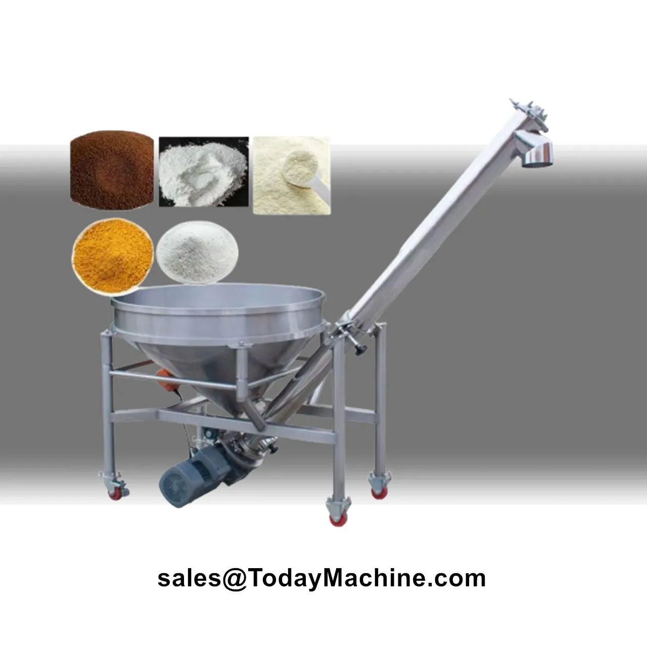 Industrial Wheat Flour Powder Transport Screw Conveyor System with Hopper
