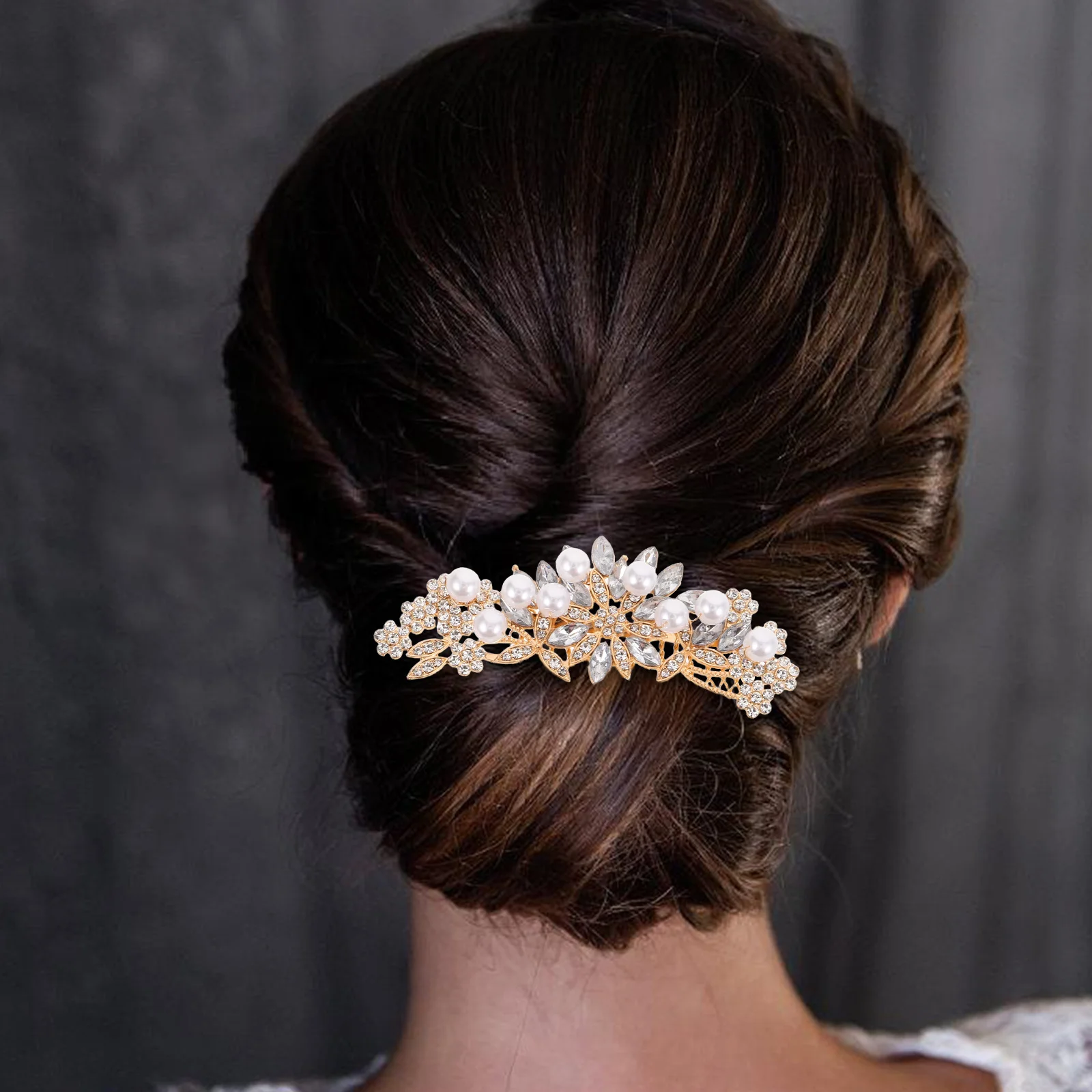 2Pcs Wedding Hair Comb Set Handmade Bridal Metal Alloy Sparkly Hair Accessories Side Combs for Bride Ceremony Party