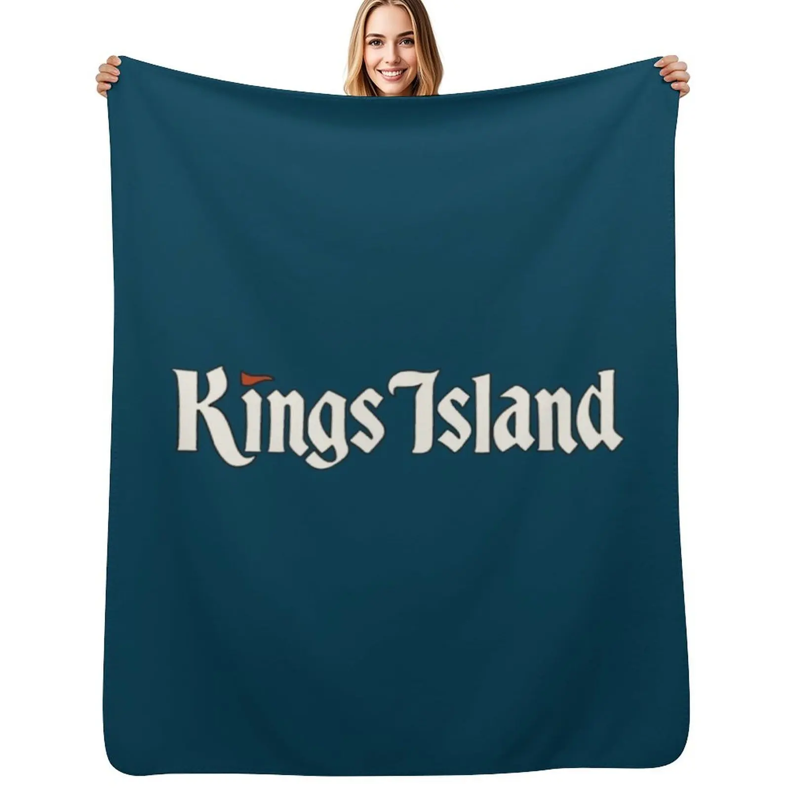 Kings Island Vintage Logo Throw Blanket Cozy Light Blanket for Travel Camping Picnic