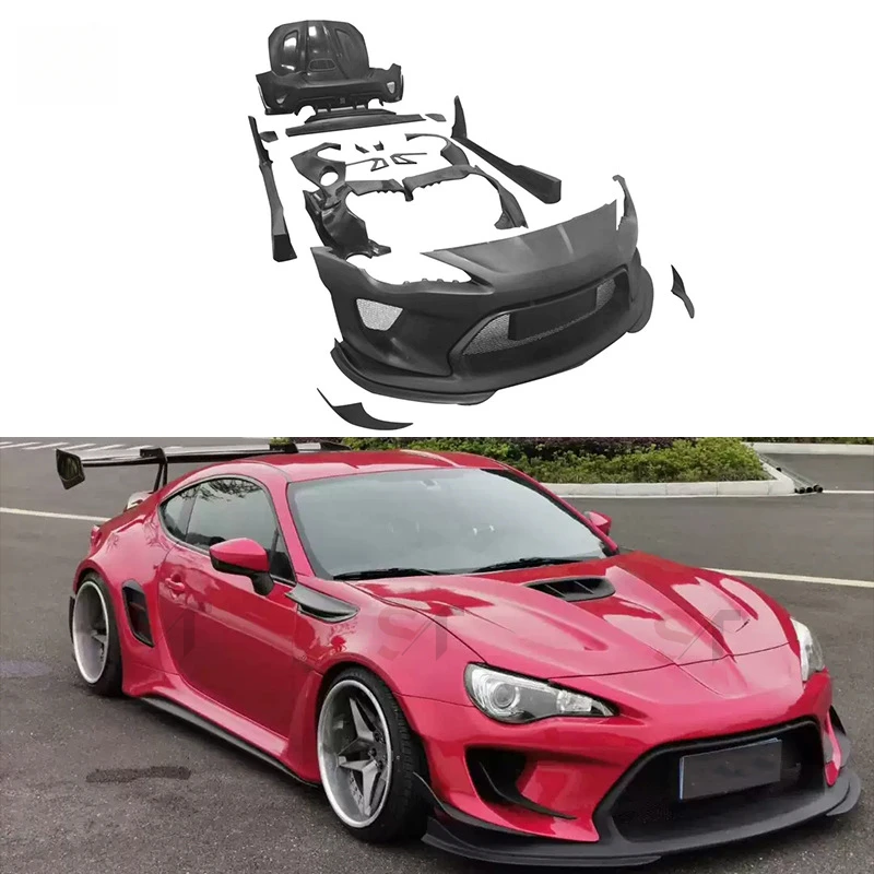 

Подходит для Toyota GT86 BRZ, комплект кузова робота, модификация капота, передний бампер, арка колеса, боковая юбка, спойлер, задняя губа