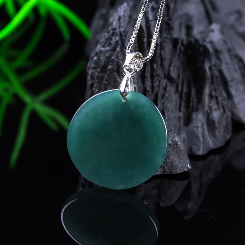 Original natural for men women, fashionable pendant with inlay, blue water ice type jewelry and jade item 4