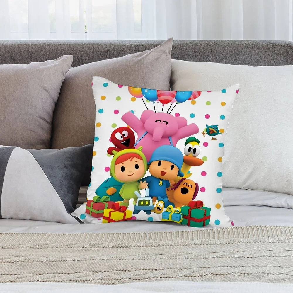 B-Boy-Girl-Pocoyo Pillow Case Short Plush Pillow Covers Sofa Decorative Gift Home Double-sided Printing Cushion Cover