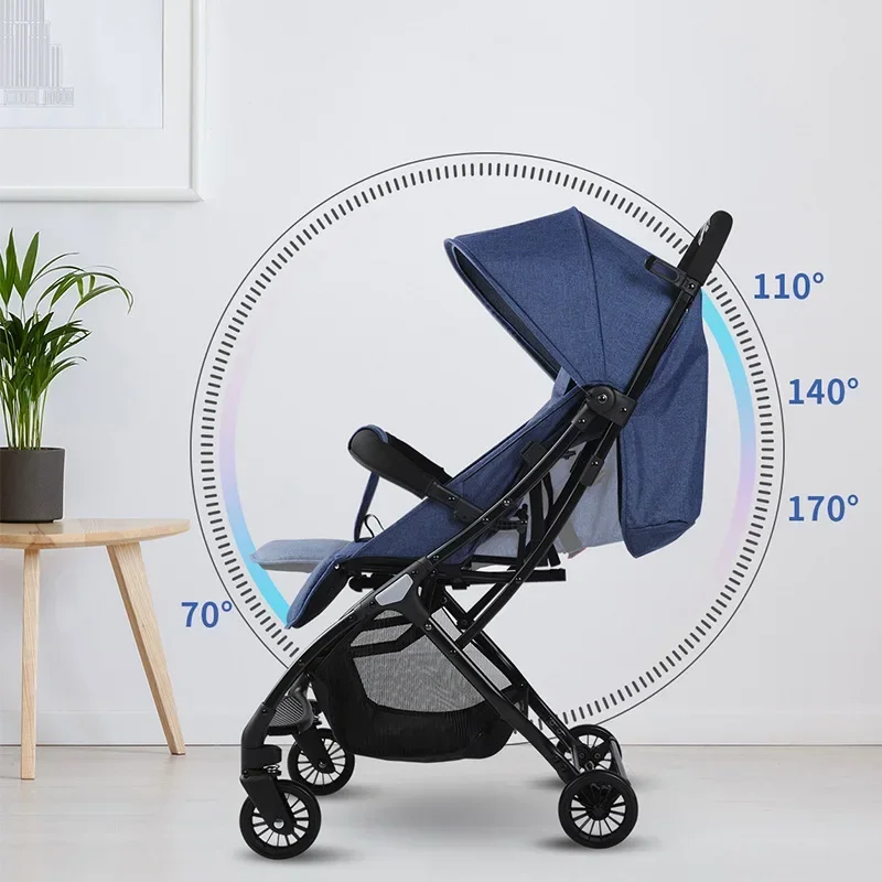 Ultra-lightweight Stroller High Landscape Newborn Two-way Swivel Seat Foldable Shock-absorbing Four-wheeled Baby Stroller