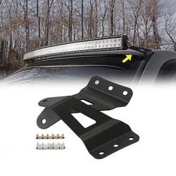 50” Curved LED Light Bar Fixed Bracket for GMC Sierra Chevy Silverado Suburban Avalanche Tahoe Upper Windshield Roof Mount
