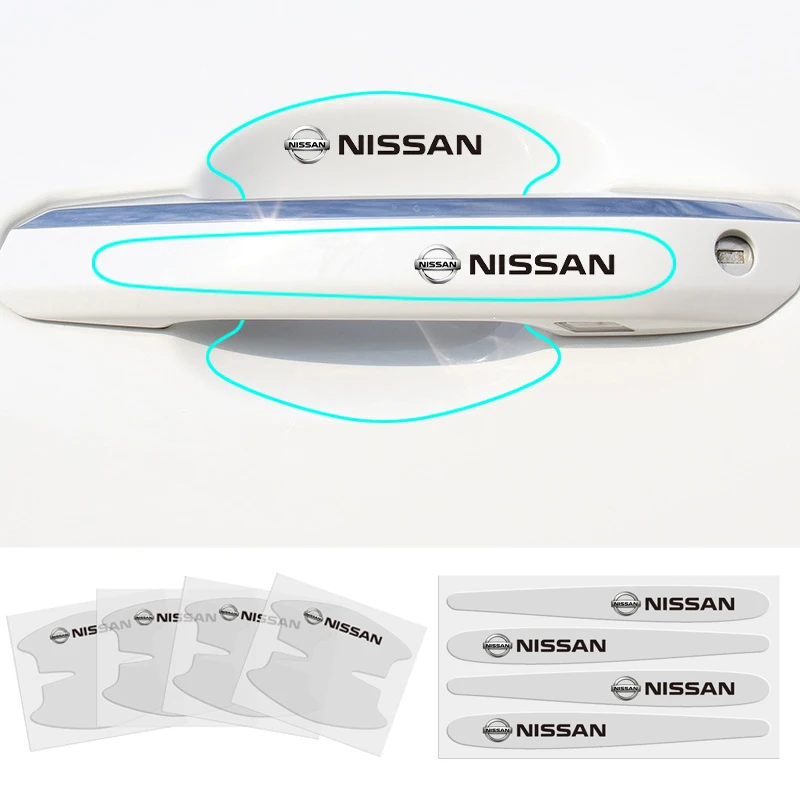 For Nissan Nismo Logo X-Trail Xterra Qashqai Sylphy Versa Tiida Almera Altima Car Door Bowl Handle Stickers Decals Accessories