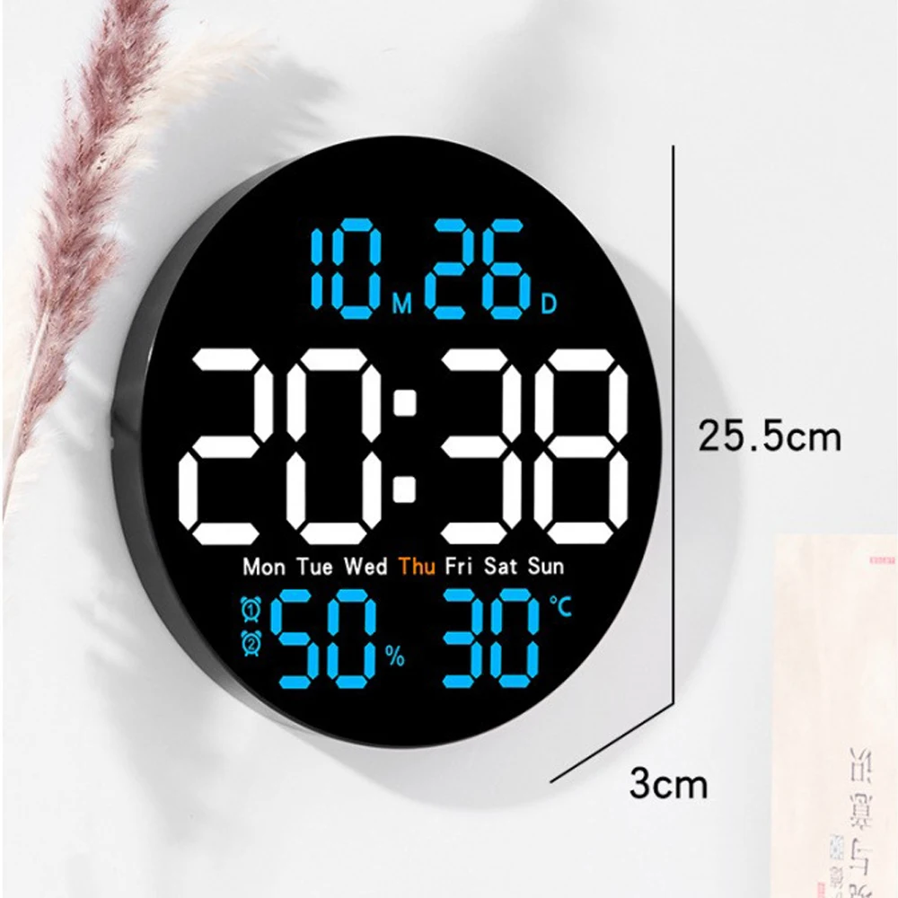 

10Inch LED Digital Wall Clock with Remote Control Temperature Humidity Date Week Display Countdown Timing Electronic Alarm Clock