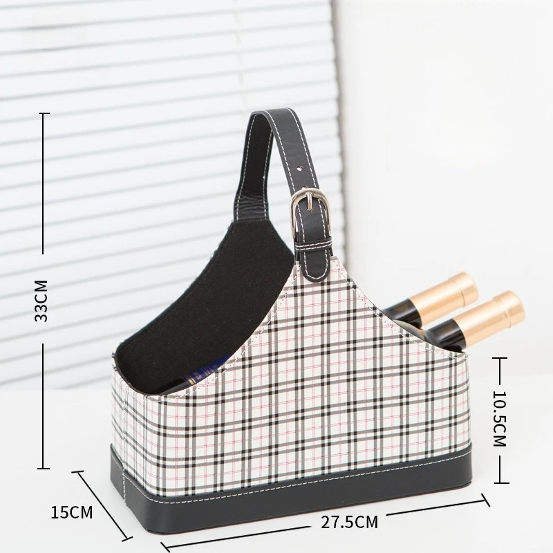 

Premium Leather Storage Basket - Multi-Use Gift Box for Wine, Fruits & Holiday Presents