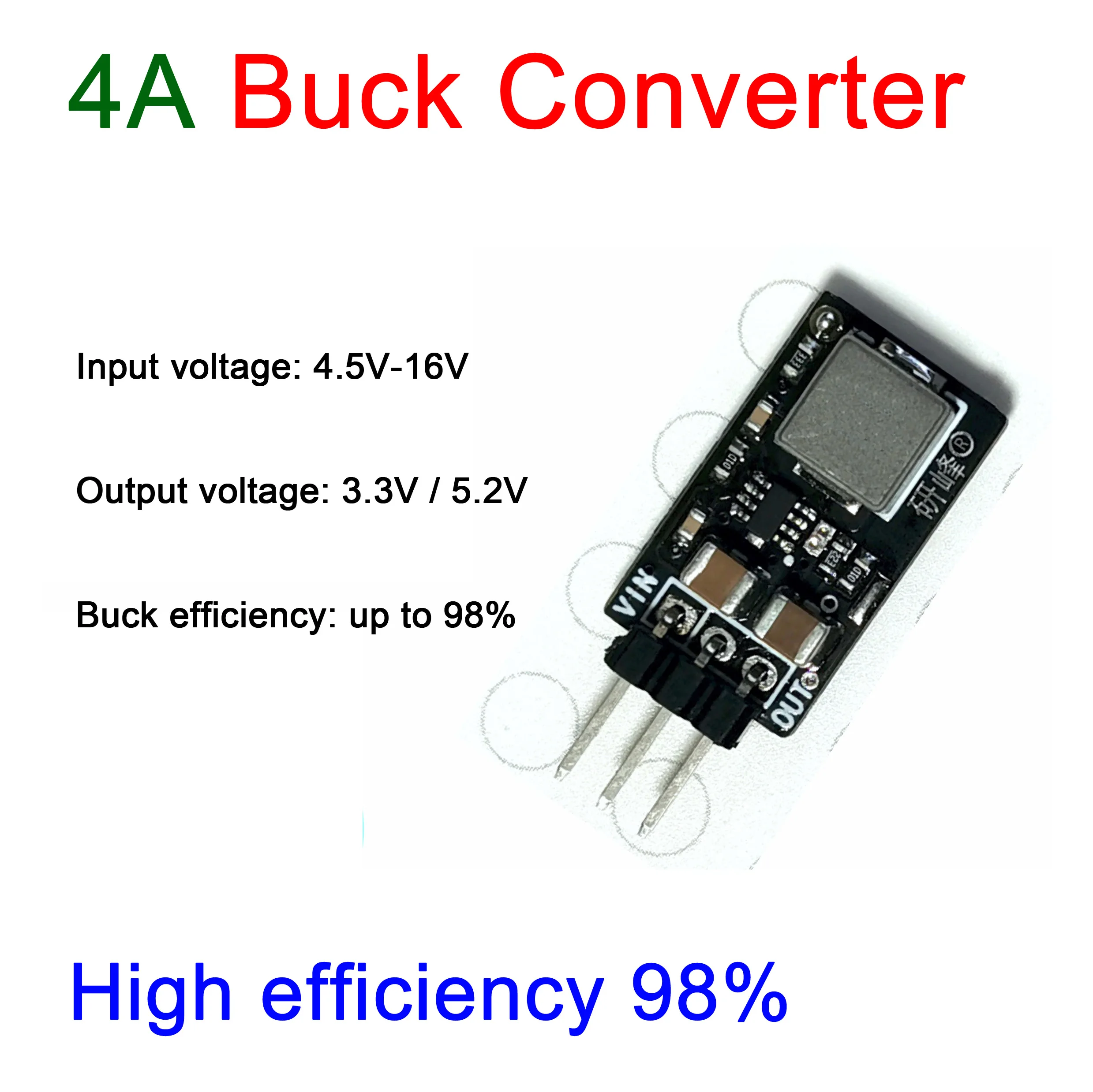 98% 4A Mini DC-DC Buck Converter 5.5V-16V 6V 9V 12V 15V to 5V 3.3V Step-down Voltage Regulator Power Supply Module