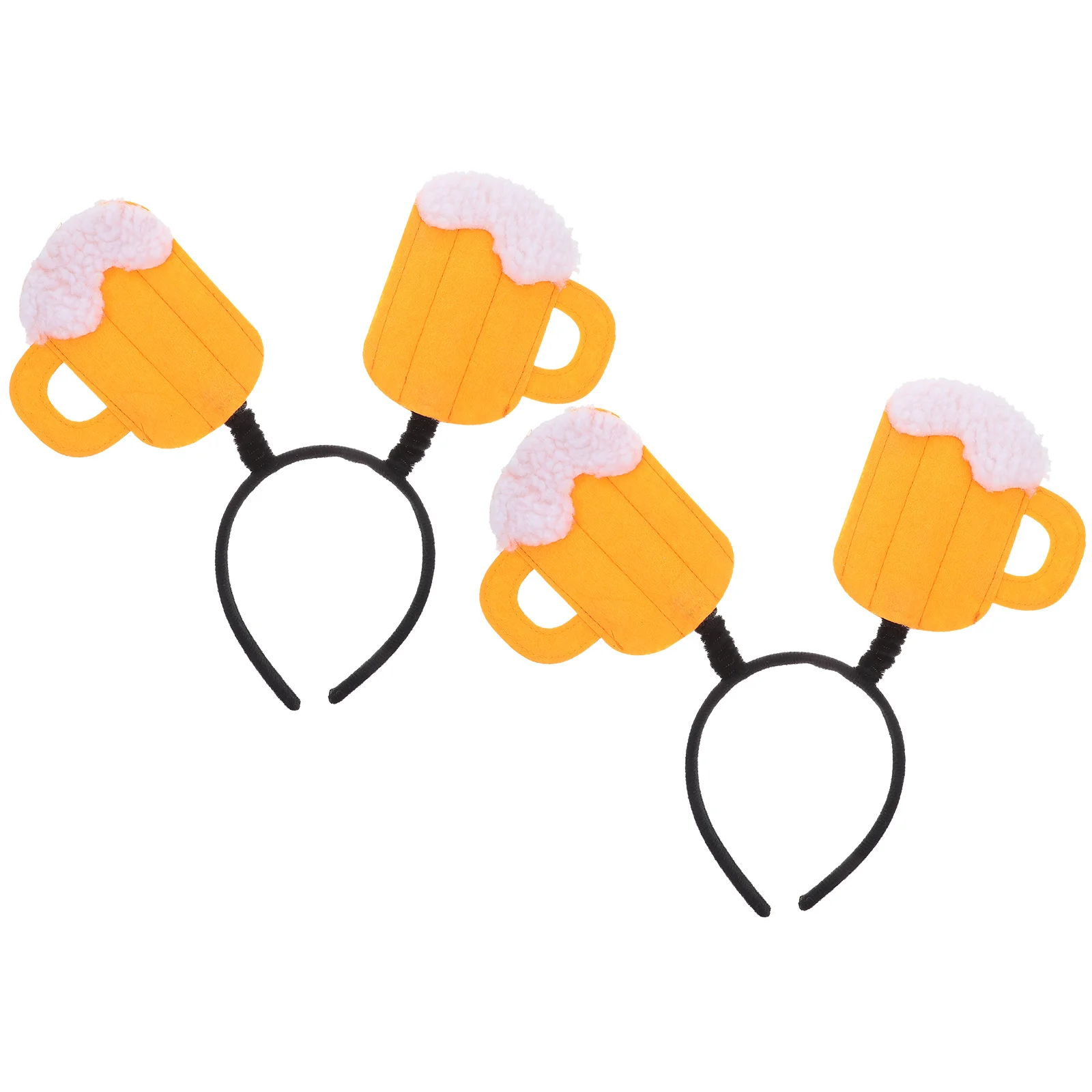 

2Pcs Beer Party Headbands Cloth Material Funny Beer Mug Hair Hoops Festival Party Headdress Head Boppers Tiki Bar Decorations