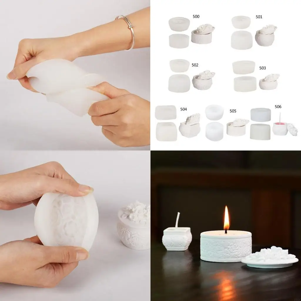

195C 3D Rose Bottle Silicone Mold Handmade Desktop Decoration Gypsum Ornaments Aromatherapys Holder Epoxy Resin Mould