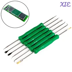 6Pcs PCB Desoldering Aid Tool Kit Soldering Welding Aid Assist Tool  Cleaning Repair Tool Scraper Awl Brush Fork Hook Push Rod