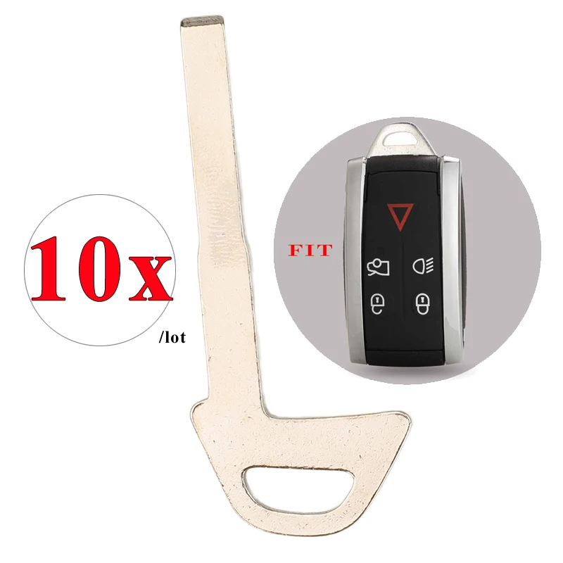 

jingyuqin 10pcs/lot Insert Keyless Blank For Jaguar XF XK XKR X-Type S-Type New Smart Remote Keyless Entry Fob Key Blade