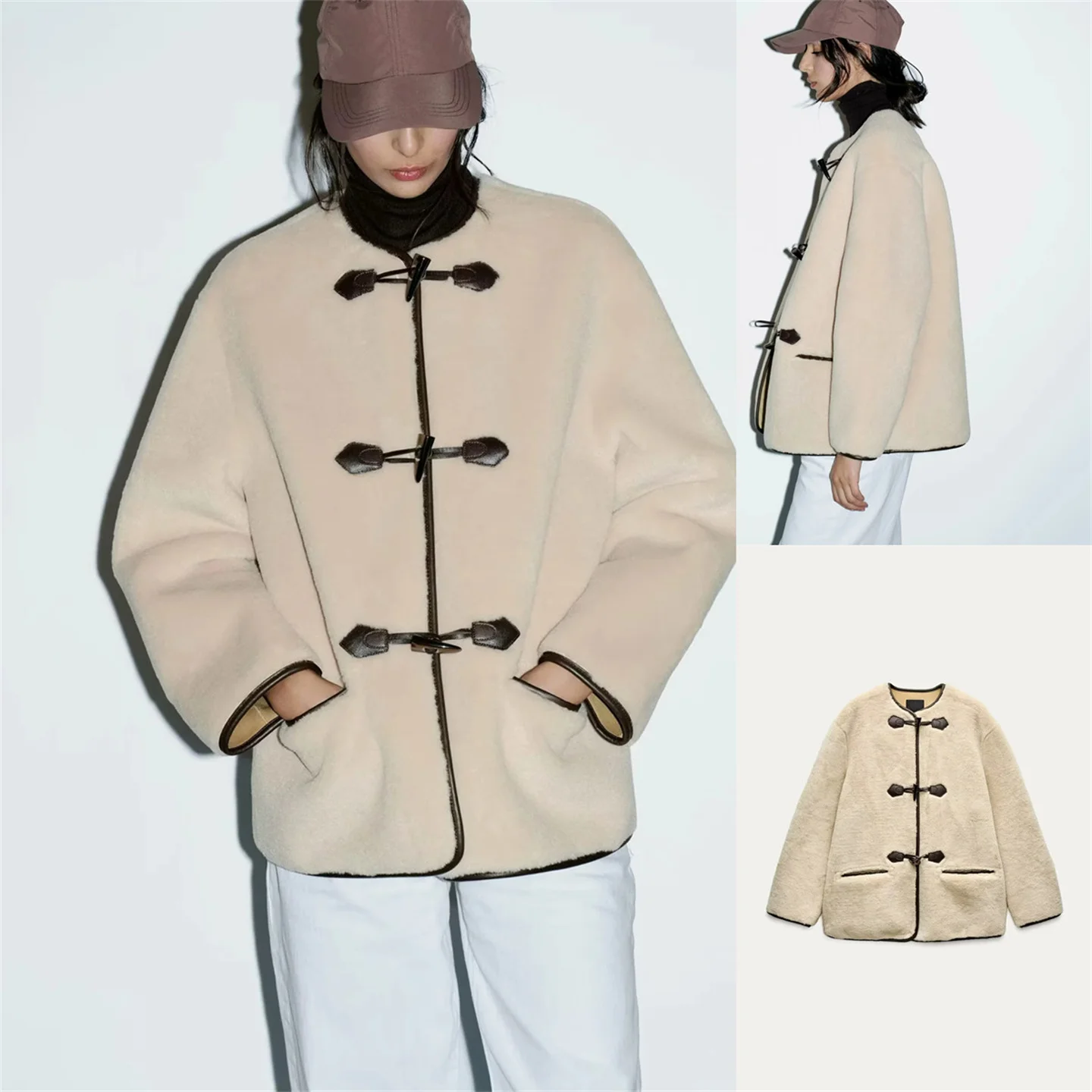 

Autumn Winter Fashionable Women's Fur Coat Warmth-Insulating Eco-friendly Long-Sleeve Standard-Size Round-Necked Velvet Outer...