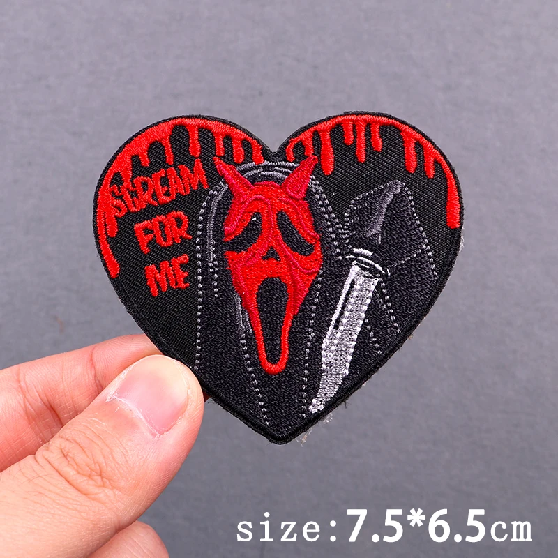 Parche bordado termoadhesivo Grim Reaper estilo Punk para planchar