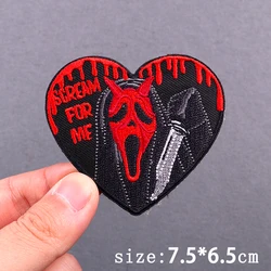 Parche bordado termoadhesivo Grim Reaper estilo Punk para planchar