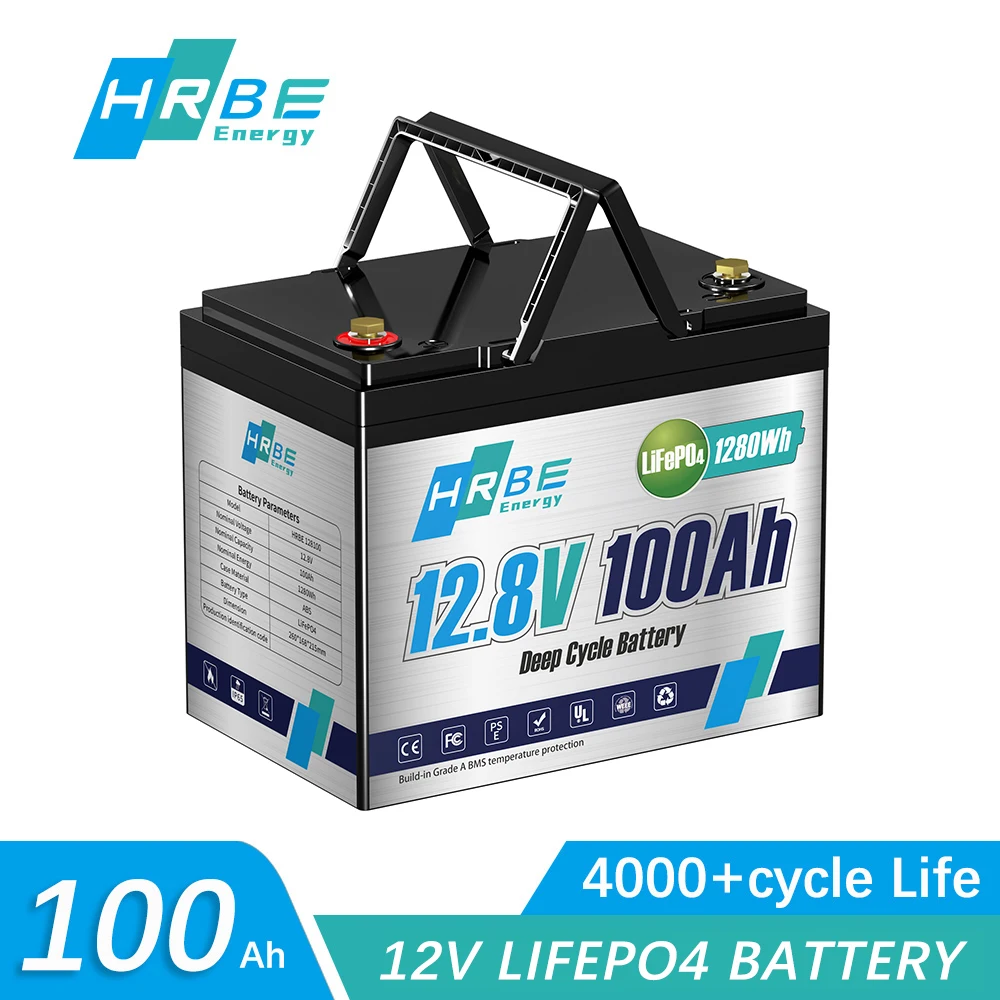 

12V 100AH Lithium LiFePO4 Battery Deep Cycle Rechargeable Battery With BMS,for RV,Camping,Off-Grid System,Maintenance-Free