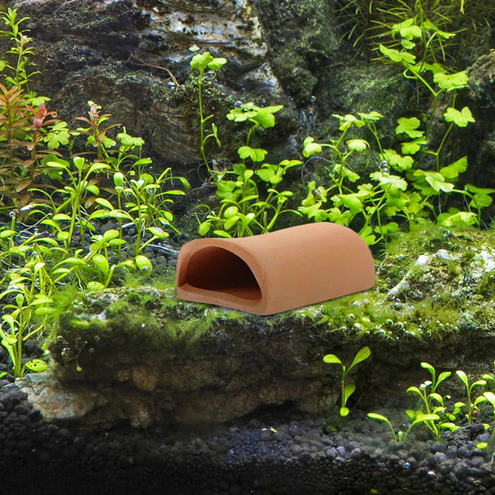 

2Pcs Aquarium Cave Fish Shrimp Breeding Ceramic Fish Tank Hideout Ornament Natural Landscaping Decoration