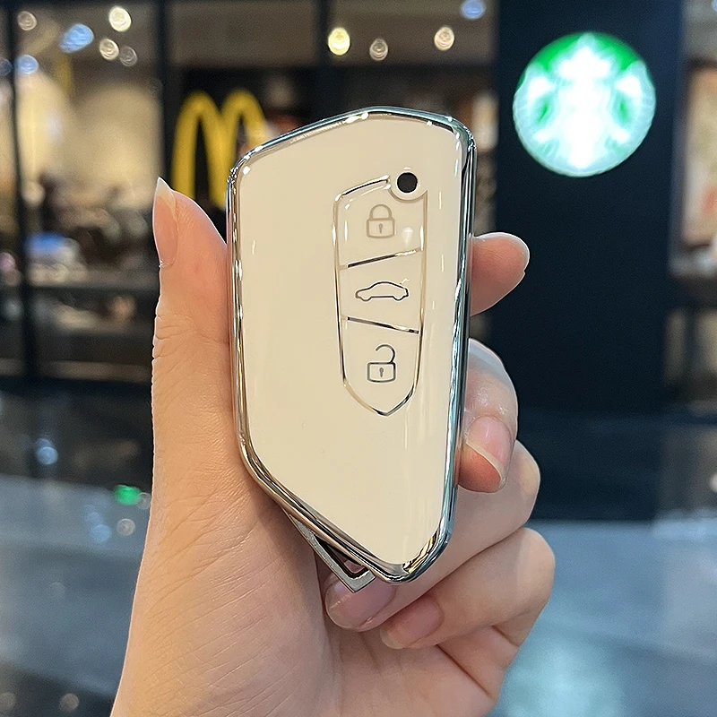 حافظة مفاتيح السيارة لشركة فولكس فاجن فولكس فاجن جولف 8 ID.3 ID.4 MK8 كوبرا سكودا اوكتافيا A8 MK4 2024 2025 سيات ليون فورمينتور تاراكو موضة بولي يوريثان #4