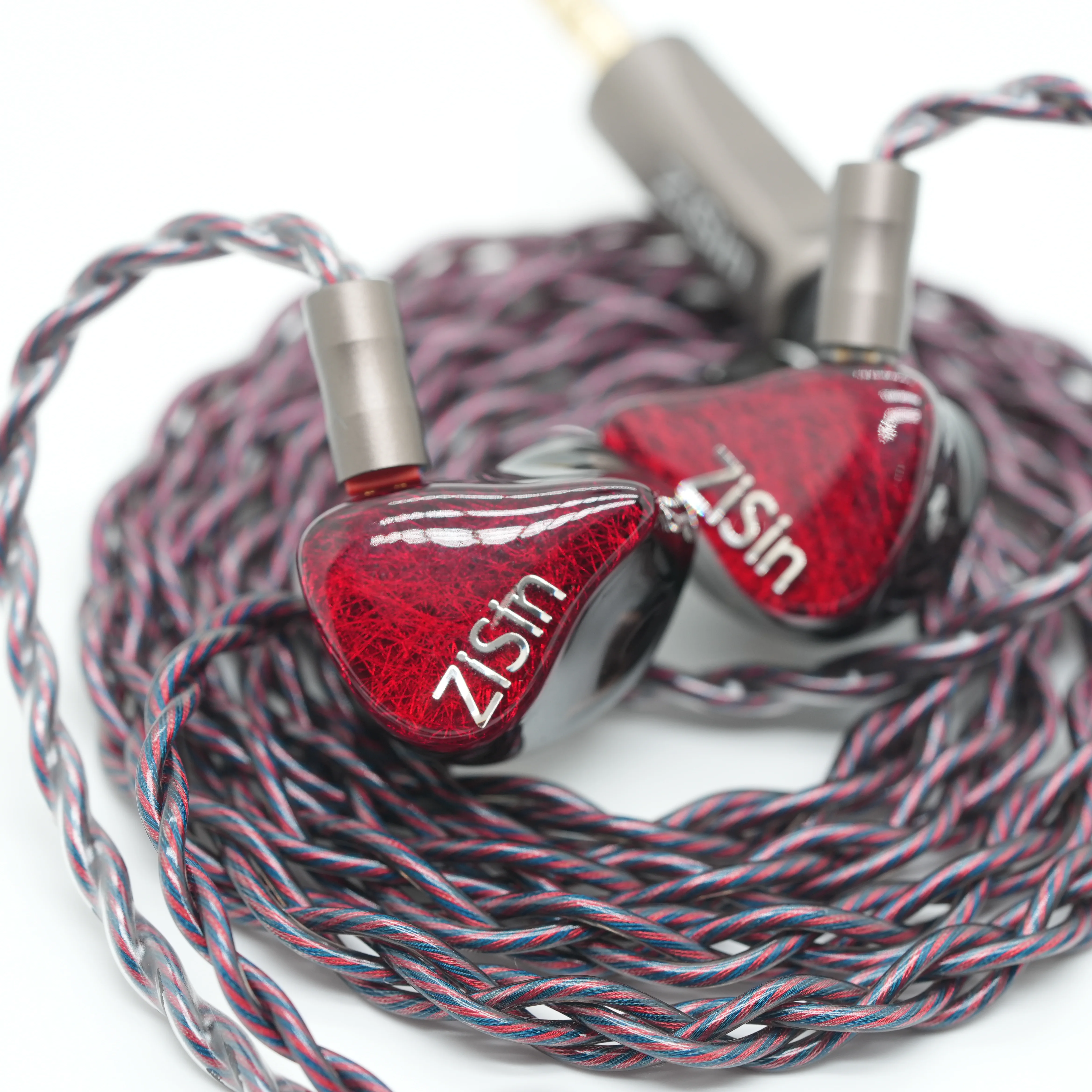 ZiSin Vermilion Flame In Ear 이어폰 1DD+2BA 하이브리드 드라이브 소음 감소 IEM 0.78mm/2PIN 4.4mm 모니터링 유선 이…