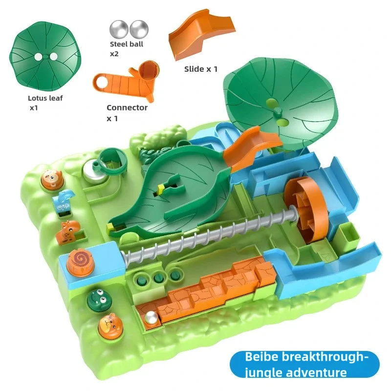 

Jungle Crossing Adventure Ball Ball Track Desktop Game Puzzle Toy 3-6 Year Old Boys Pinball Maze