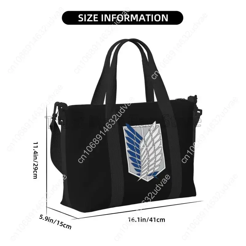 Attack on Titan Logo Print Travel Duffel Bags Waterproof Weekender Overnight Handbag Unisex Large Capacity Carry on Luggage Bag