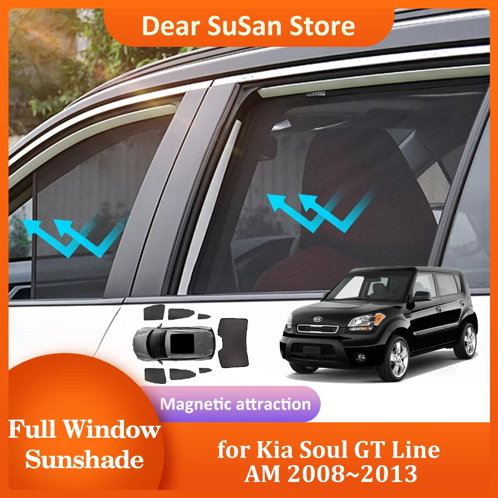 

Car Magnetic Sunshade for Kia Soul GT Line AM 2008~2013 2009 Roof Windshield Curtain Window Sun Visor Sunroof Cover Accessories