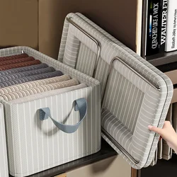 Large Capacity Clothes Storage Box Household Dustproof Moisture-proof Closet Storage Box Folding Metal Frame Organizer