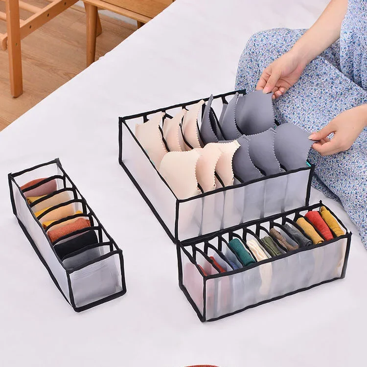 6/7/11Girds Underwear Organizer Foldable Home Cabinet Divider Storage Box Closet Drawer Organizers Socks Bra Storage Organizer