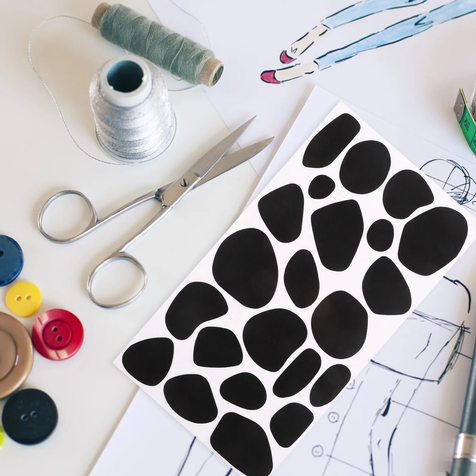 

Black Sheets 6 Sheets Adhesive Felt Pads For Diy Clothes Wall Stickers Children Crafts Hair Clip Fixing Felt Circles