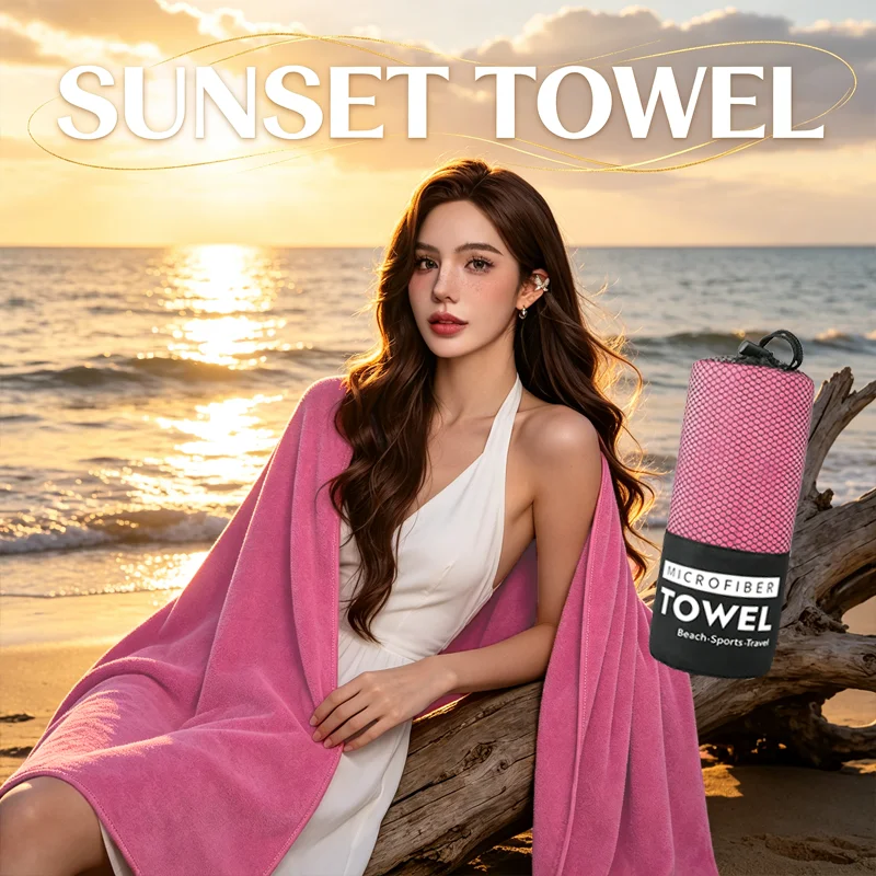 Premium Soft Microfiber Beach Towels Quick Dry Ultra Absorbent Sand Free Sunset Vacation Travel Swimming Gym Spa