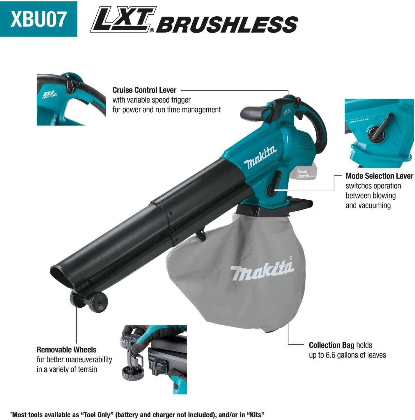 XBU07SM1 18V LXT® Brushless Blower/Vacuum Mulcher Kit (4.0Ah)