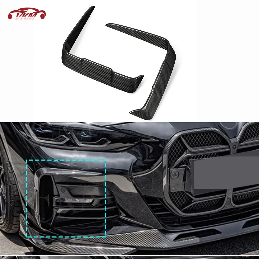 

Dry Carbon Fiber Front Bumper Fins Splitters for BMW 4 Series G22 G23 2021+ FRP Front Bumper Decoration Car Accessories Body Kit