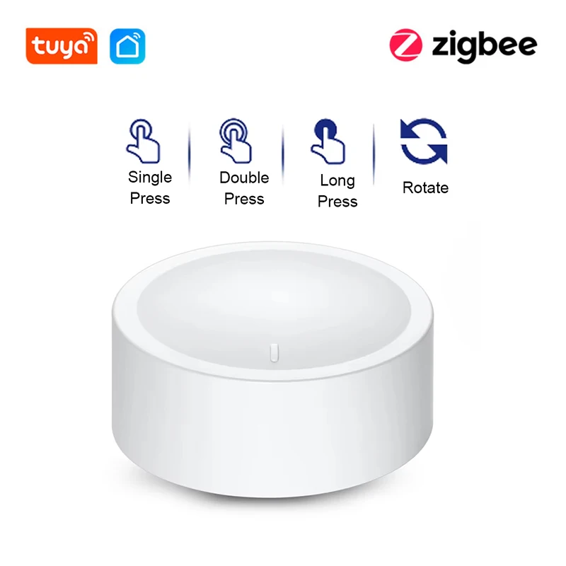 Умная ручка Tuya ZigBee, DIY беспроводная кнопка сцены, вращающийся диммер, бытовая техника, автоматизация связи, пульт дистанционного управления