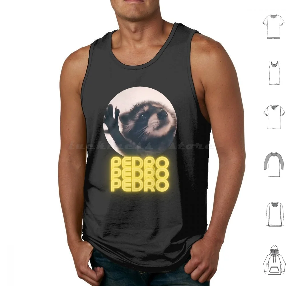 Pedro Racoon Tank Tops Print Cotton Pedro Meme Viral Racoon Pedro Pedro Dancing Racoon Meme Funny Meme Techno Lovers Viral